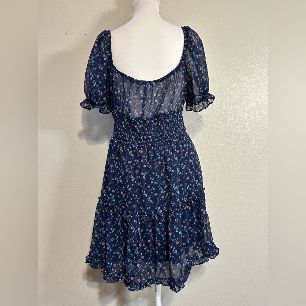 Altar'd State Navy Blue Floral Midi Dress - Picture 3 of 6